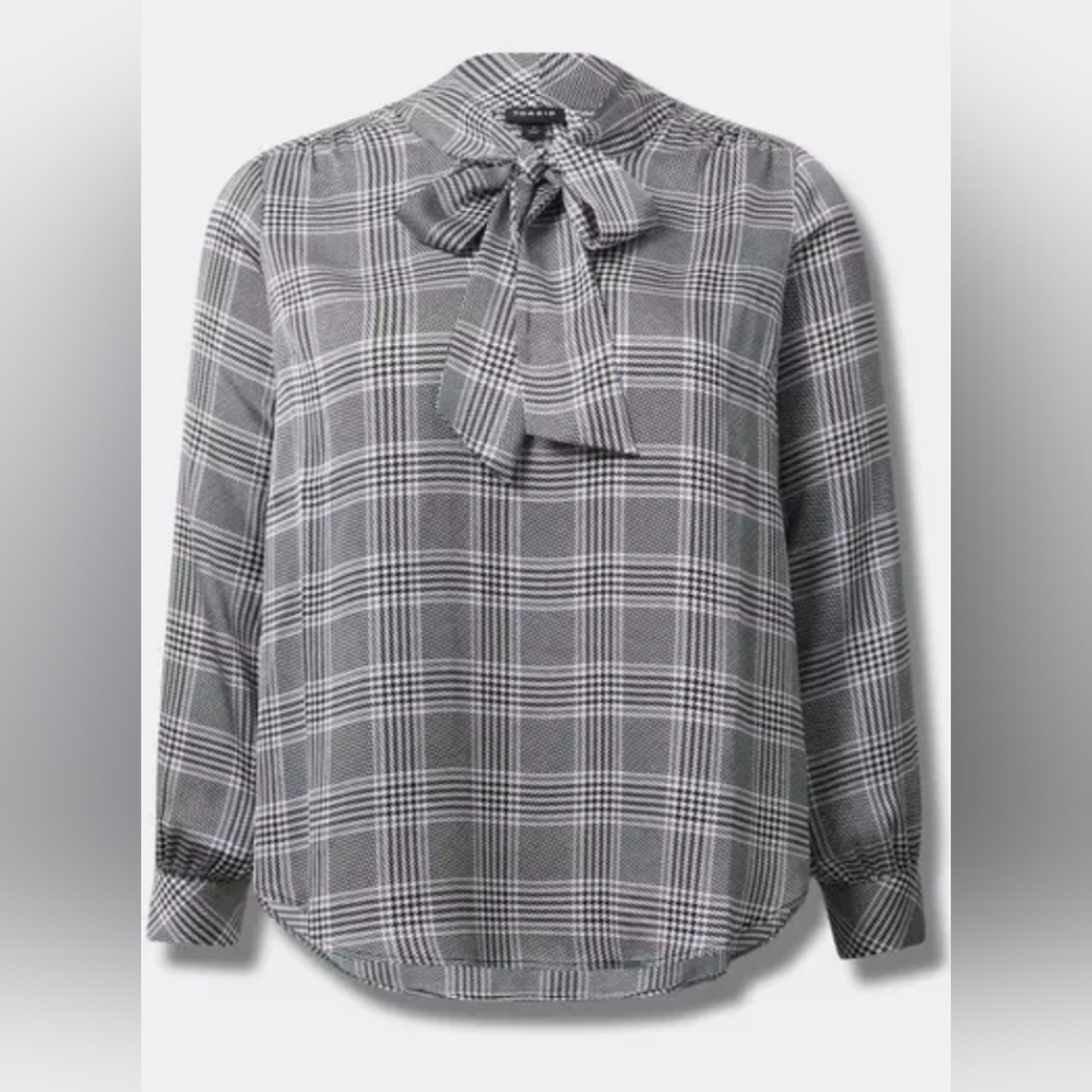 Torrid Studio Satin Bow Tie Blouse